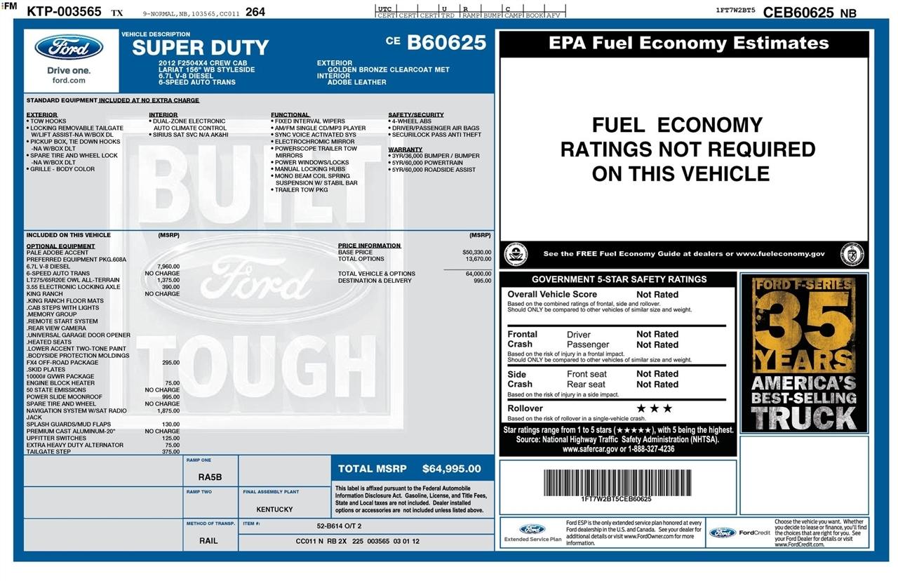 Ford F-250 SD King Ranch Crew Cab 4WD 2012