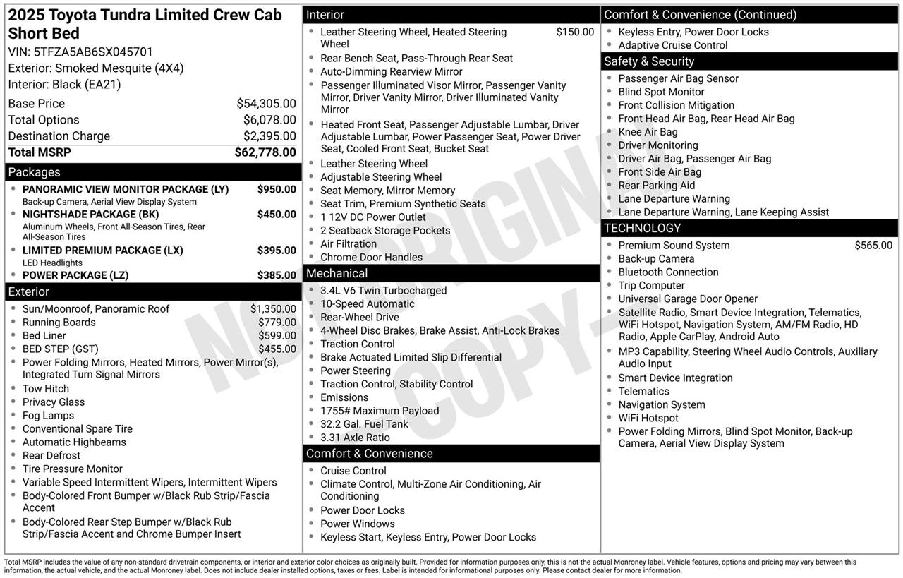 Toyota Tundra Limited CrewMax 2WD 2025