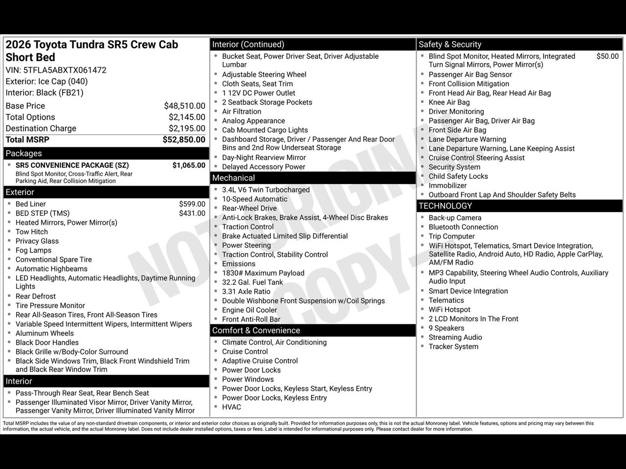 Toyota Tundra SR5 CrewMax 2WD 2026