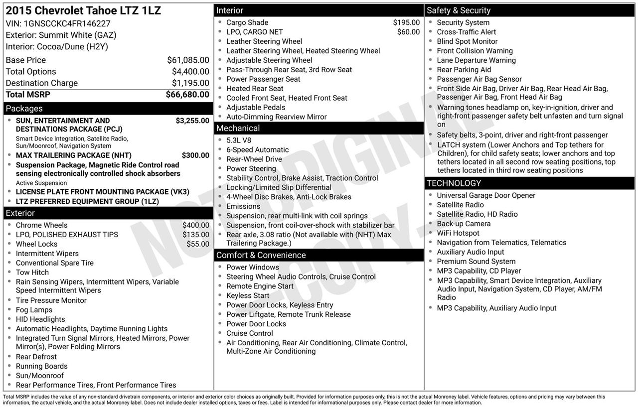 Chevrolet Tahoe LTZ 2WD 2015