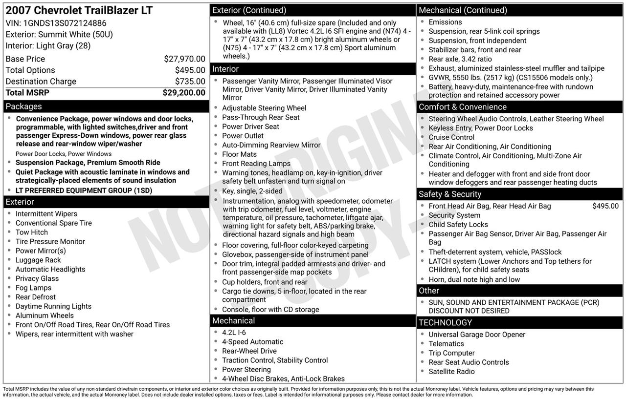 Chevrolet TrailBlazer LT1 2WD 2007