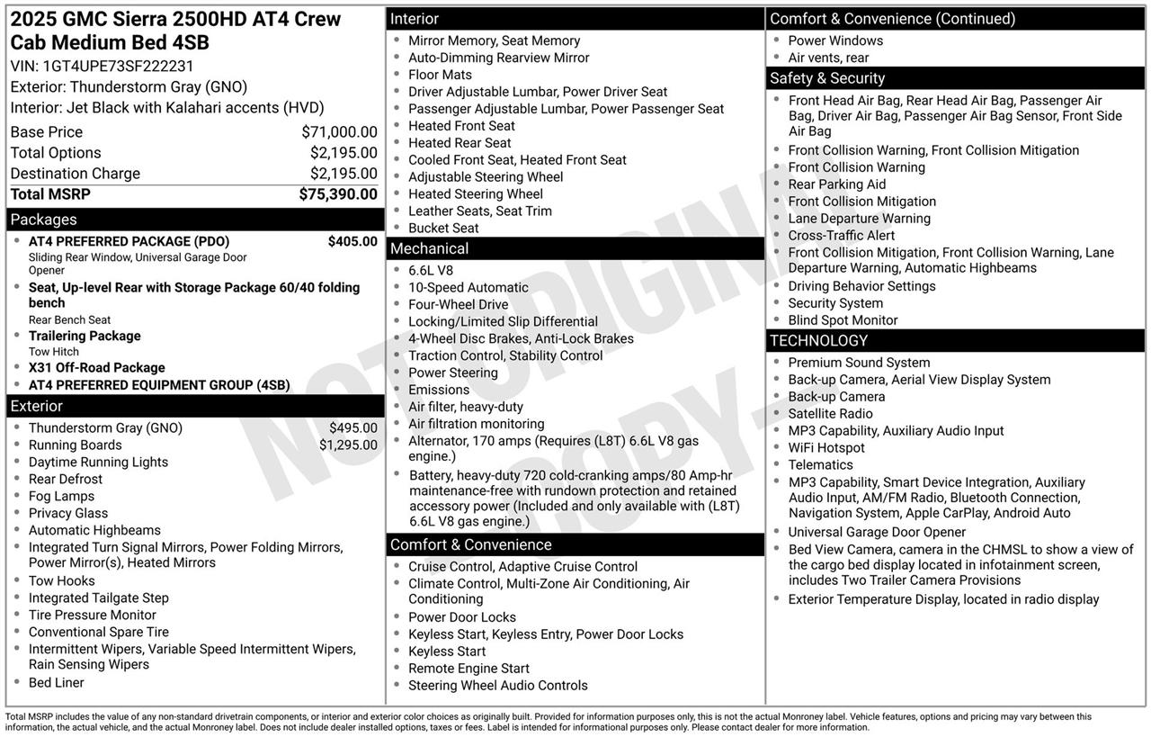 GMC Sierra 2500HD AT4 Crew Cab 4WD 2025
