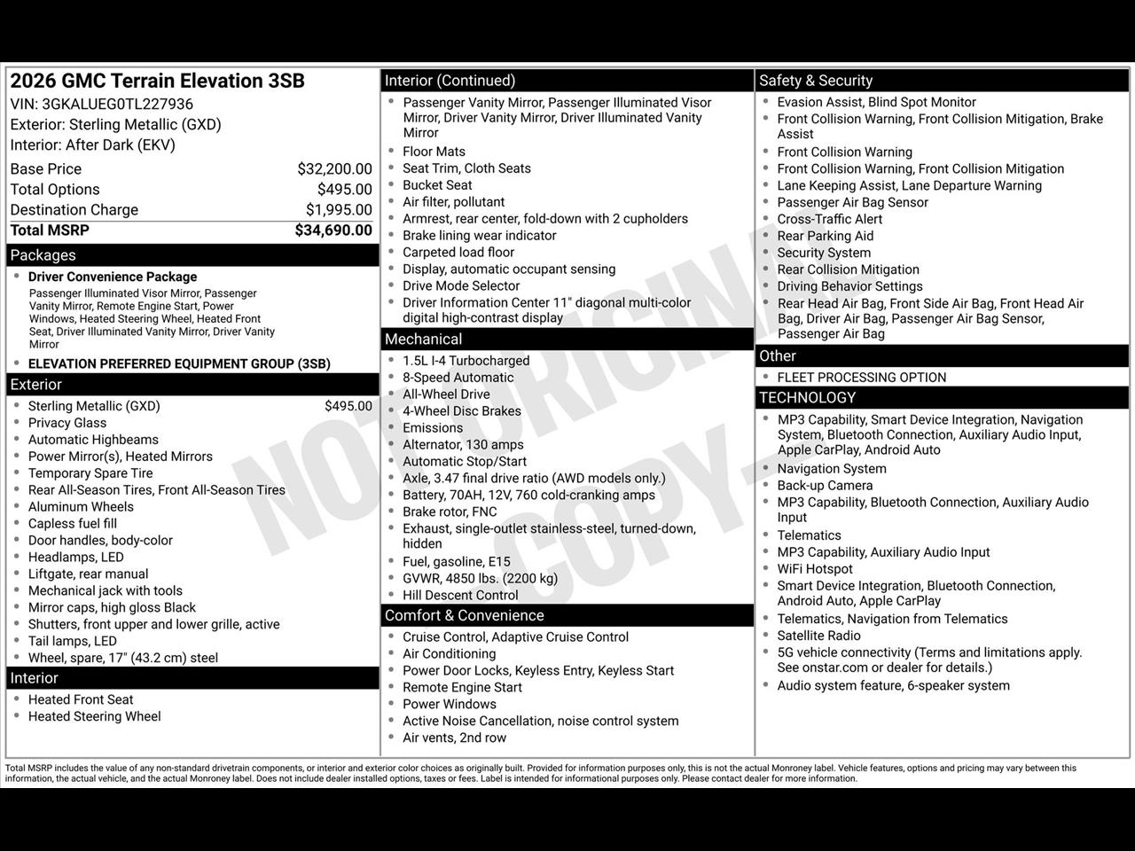 GMC Terrain Elevation AWD 2026