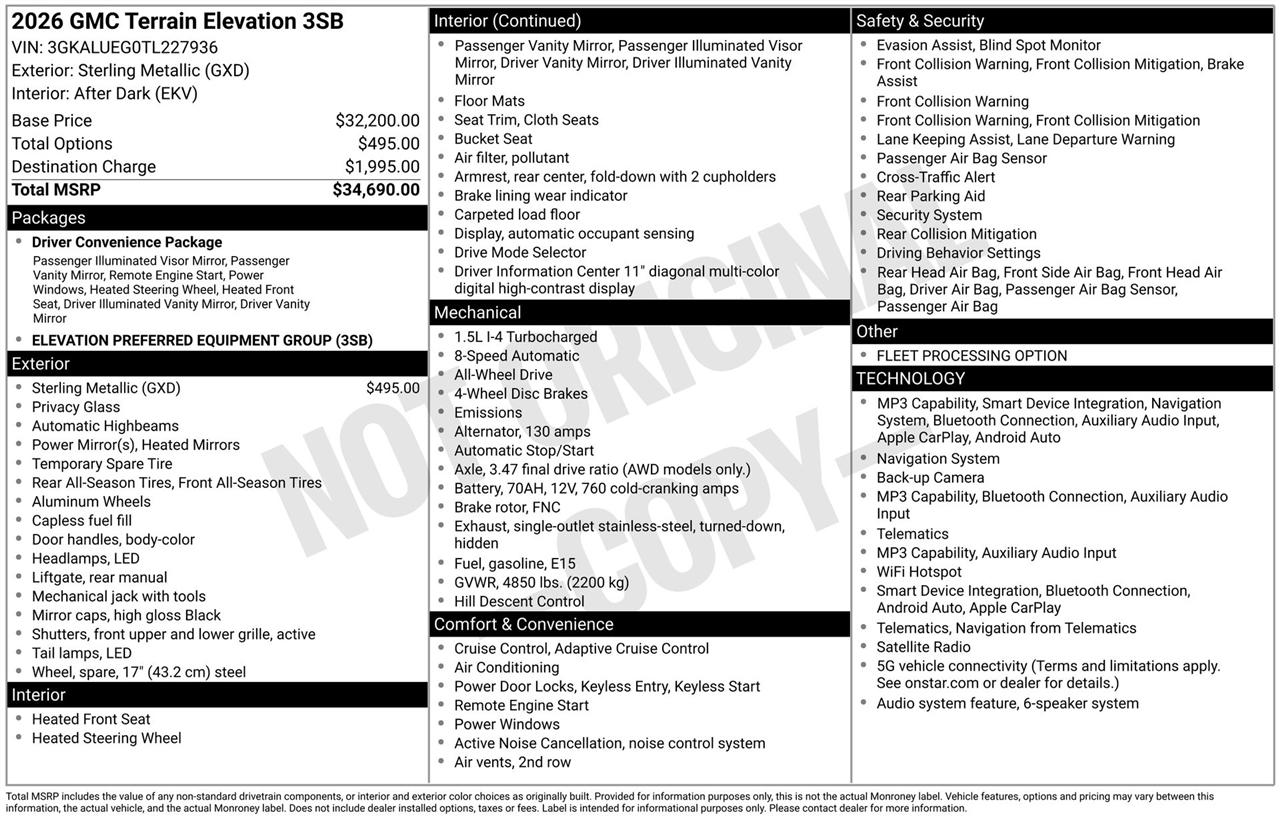 GMC Terrain Elevation AWD 2026