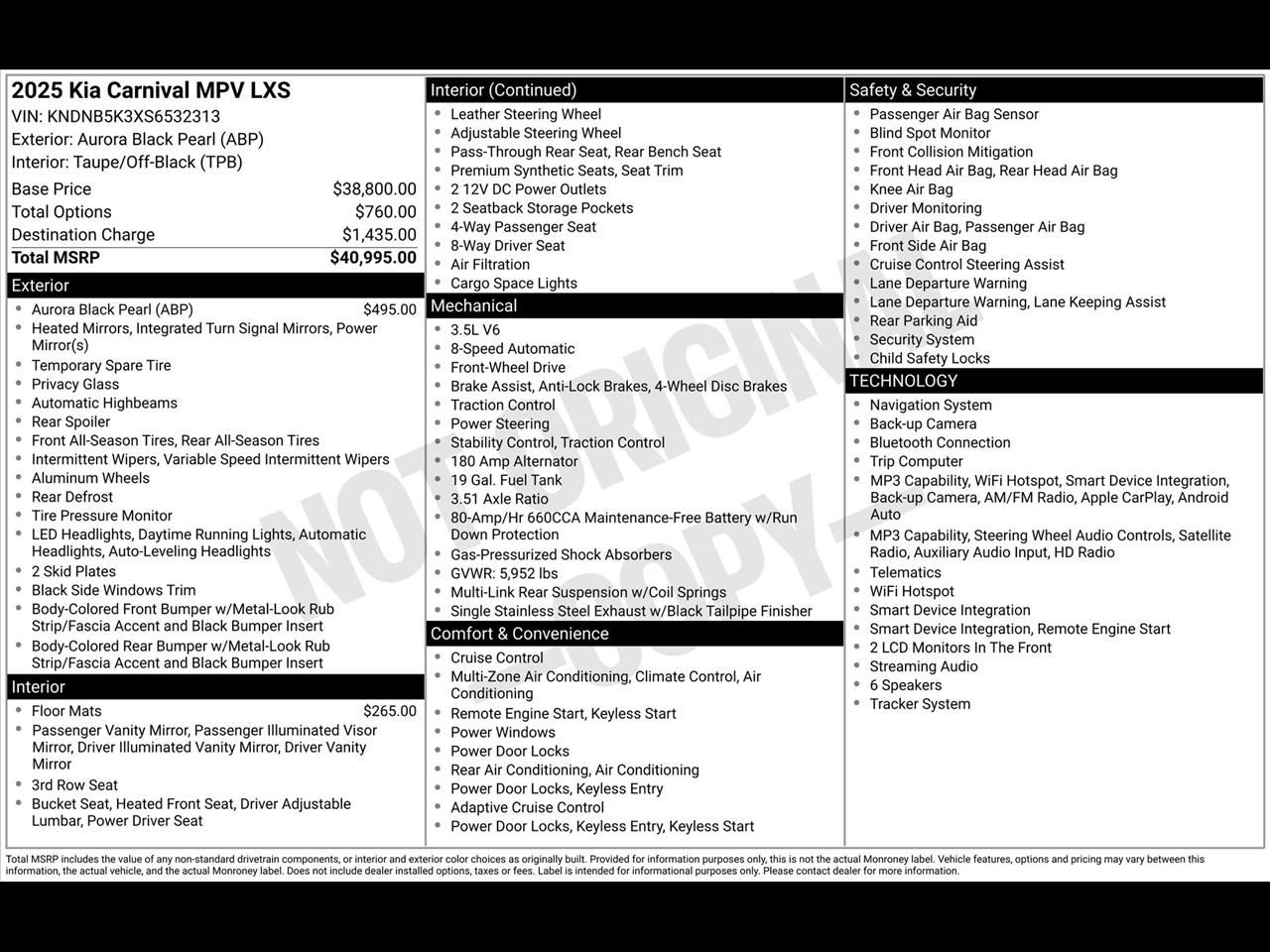 Kia Carnival LX 2025