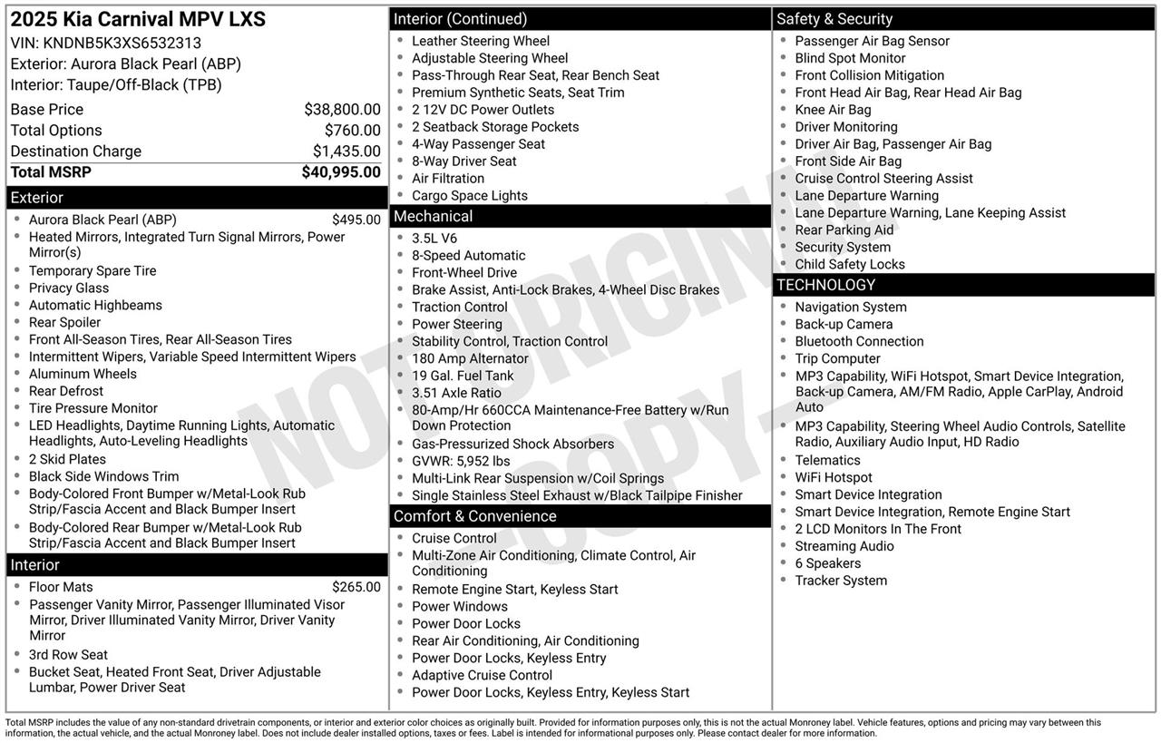 Kia Carnival LX 2025