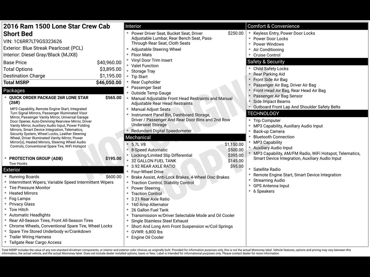 RAM 1500 SLT Crew Cab SWB 4WD 2016