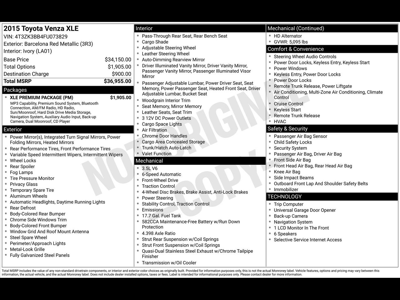Toyota Venza XLE V6 FWD 2015