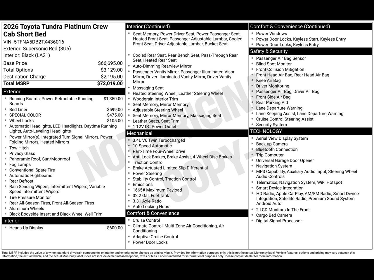 Toyota Tundra Platinum CrewMax 4WD 2026