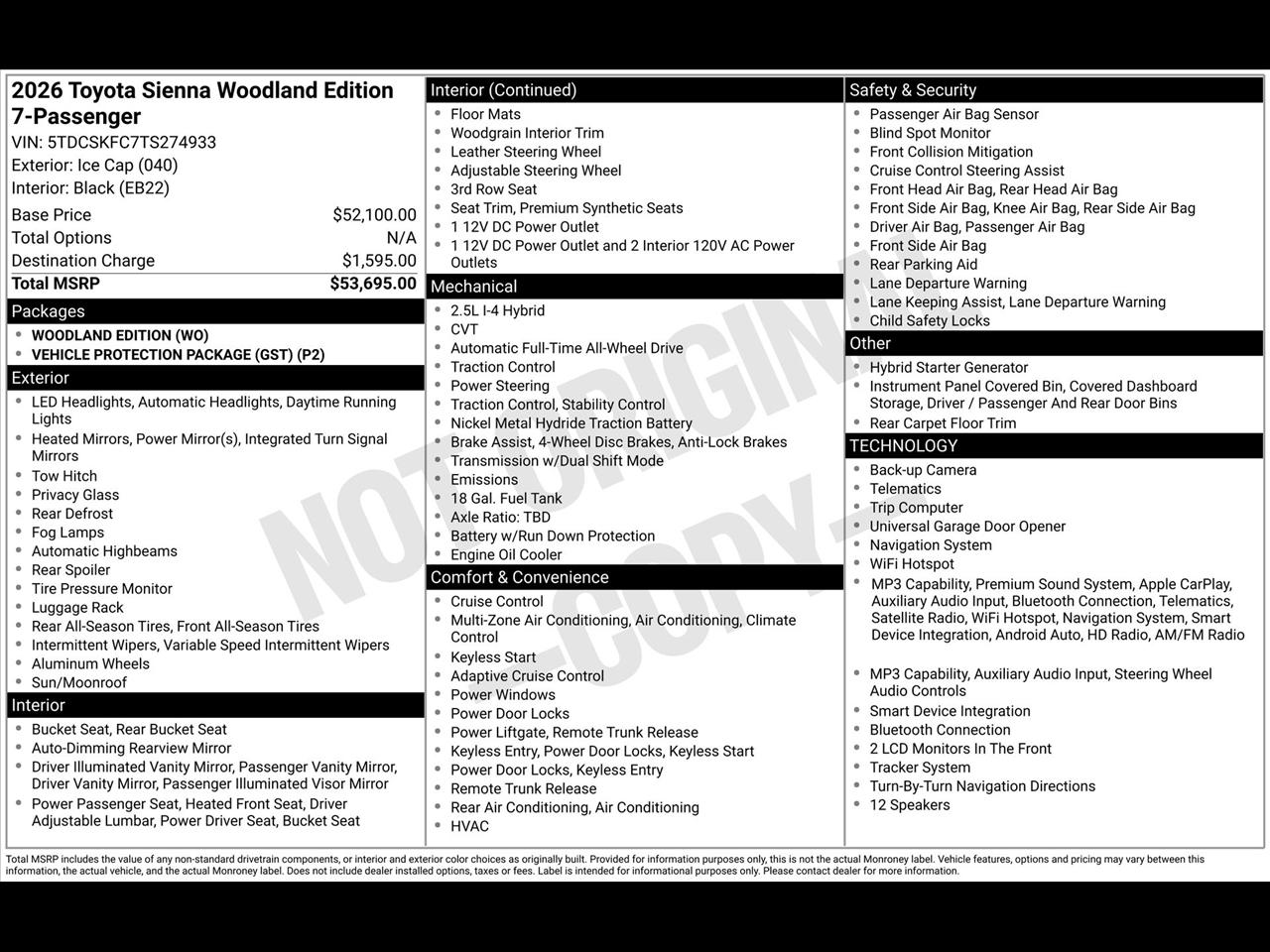Toyota Sienna XLE AWD 2026