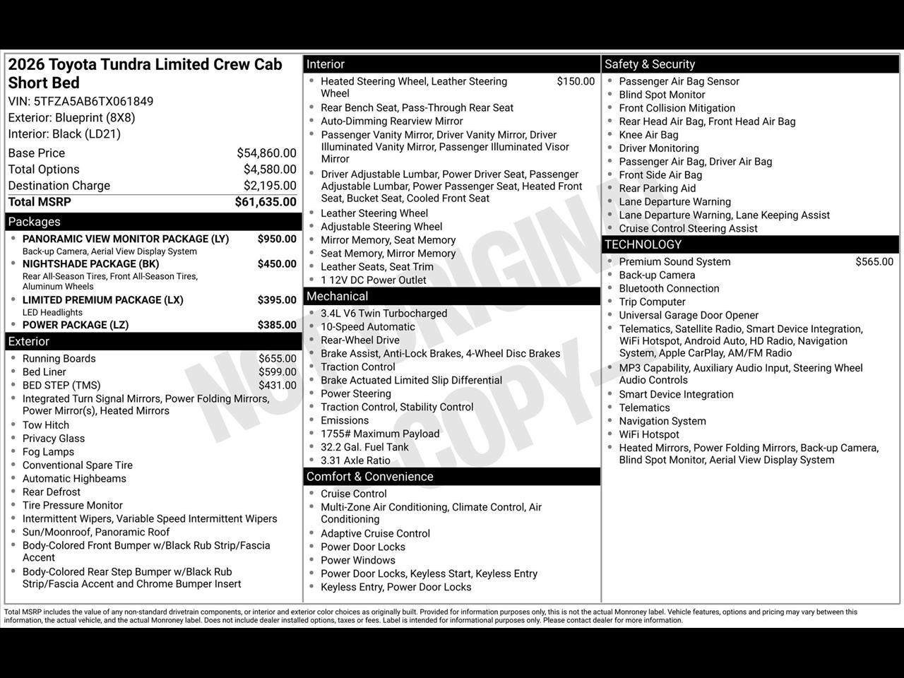 Toyota Tundra Limited CrewMax 2WD 2026