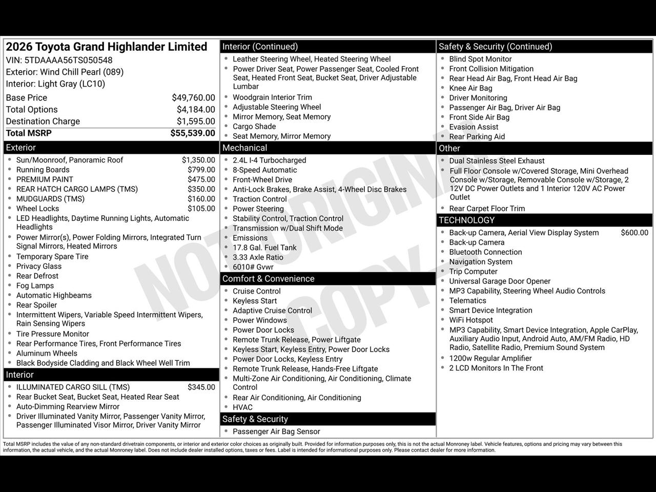 Toyota Grand Highlander Limited 2026