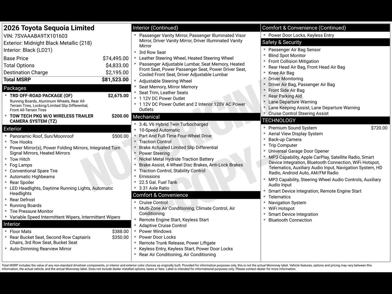 Toyota Sequoia TRD Pro 4WD 2026