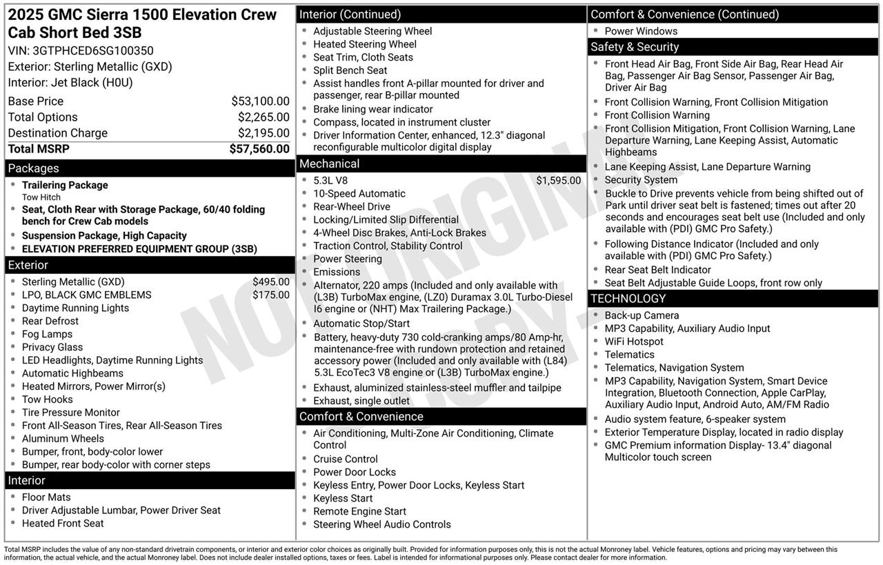 GMC Sierra 1500 Elevation Crew Cab 2WD 2025