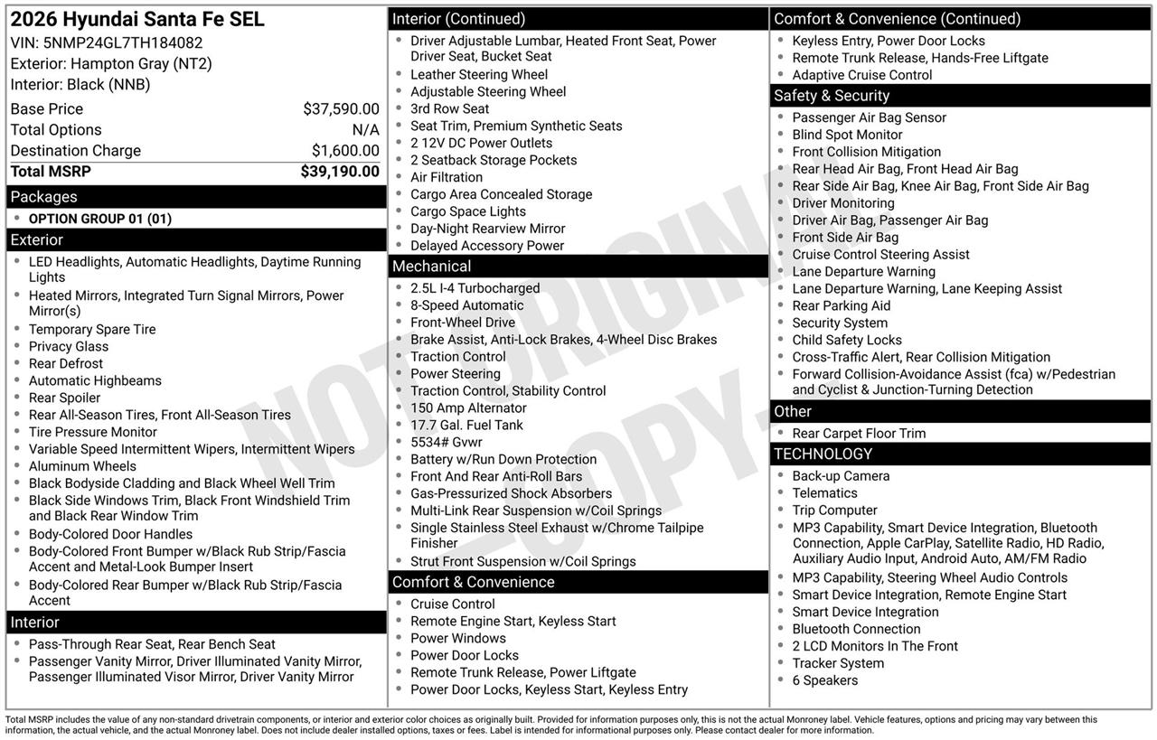 Hyundai Santa Fe SEL 2026