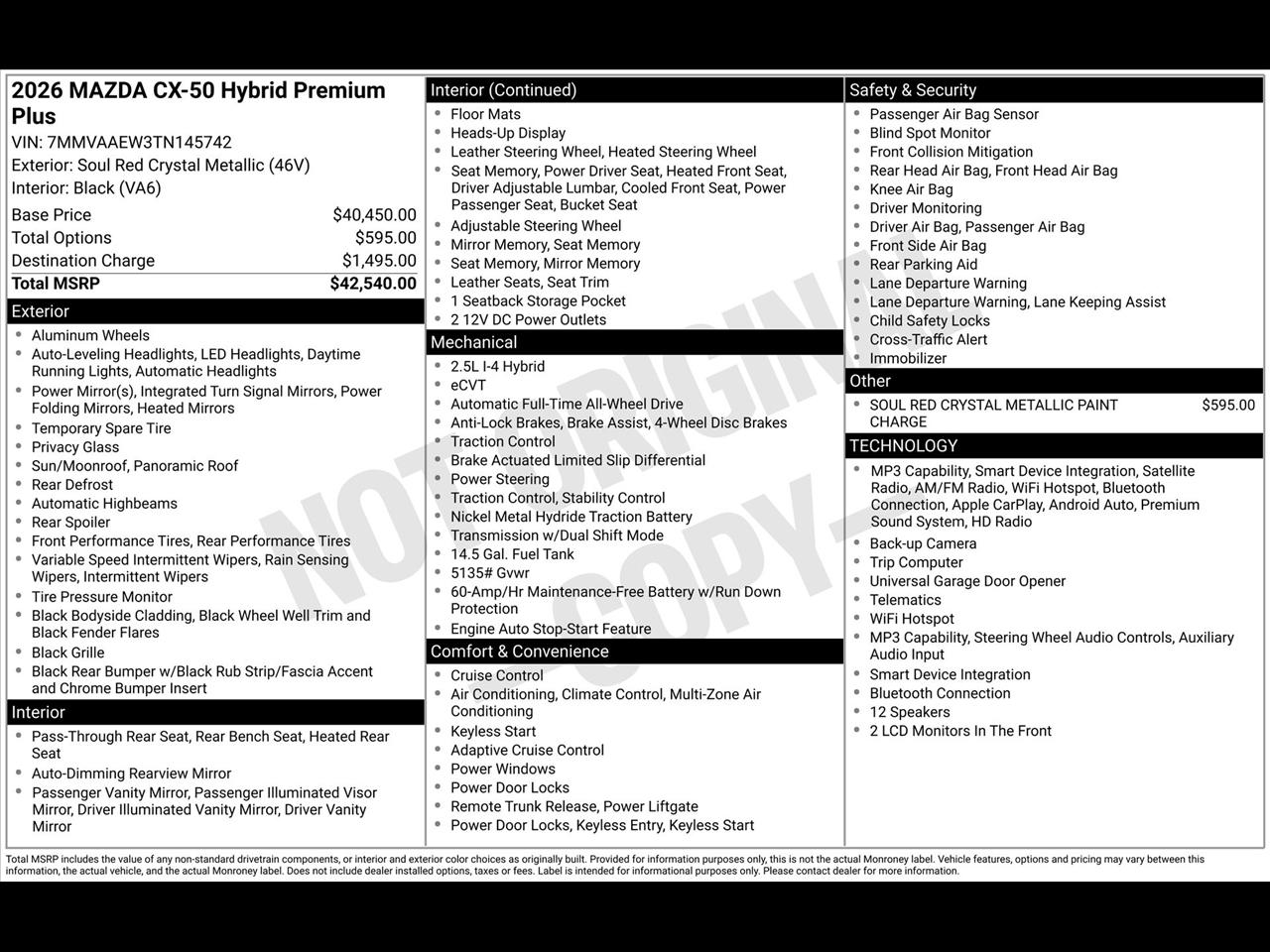 Mazda CX-50 Hybrid Premium Plus 2026