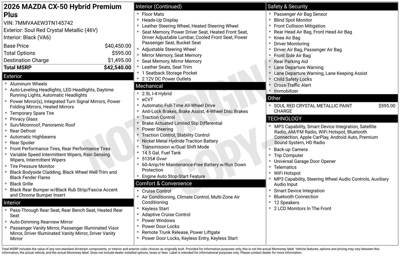 Mazda CX-50 Hybrid Premium Plus 2026
