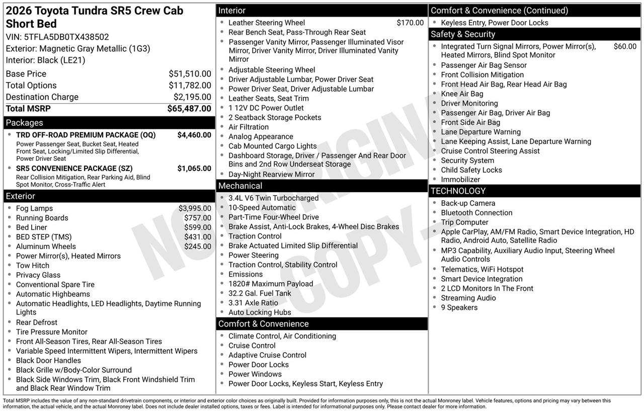 Toyota Tundra SR5 CrewMax 4WD 2026