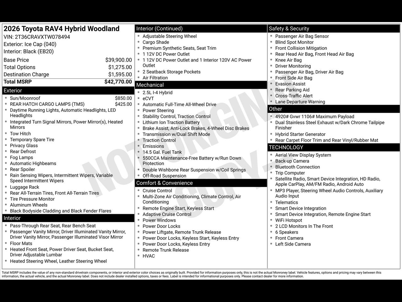Toyota RAV4 Hybrid Woodland AWD 2026
