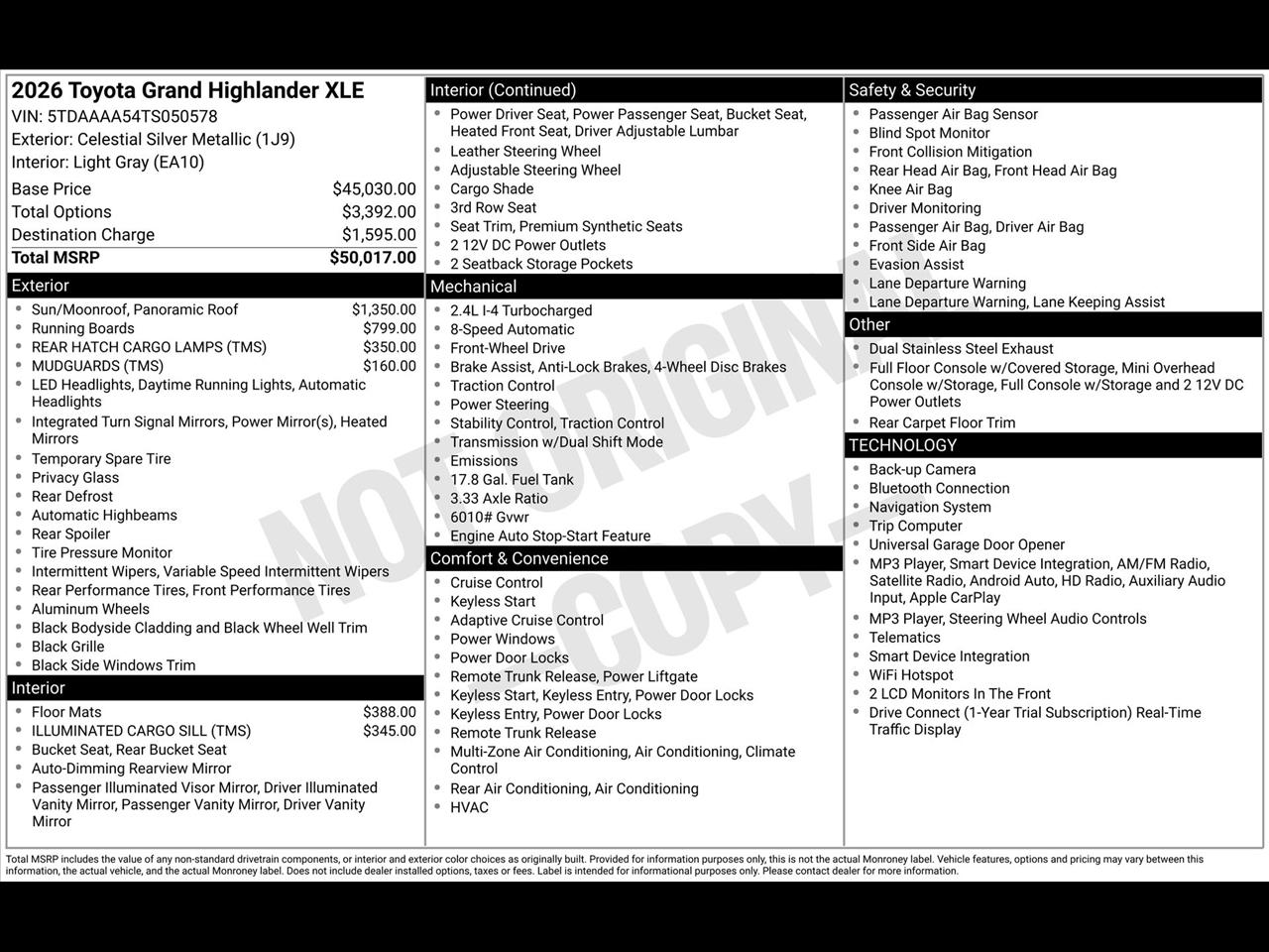 Toyota Grand Highlander XLE 2026