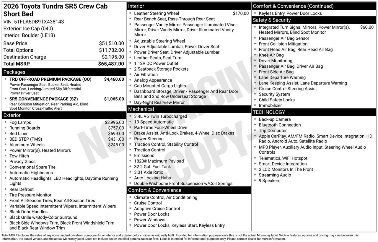 Toyota Tundra SR5 CrewMax 4WD 2026