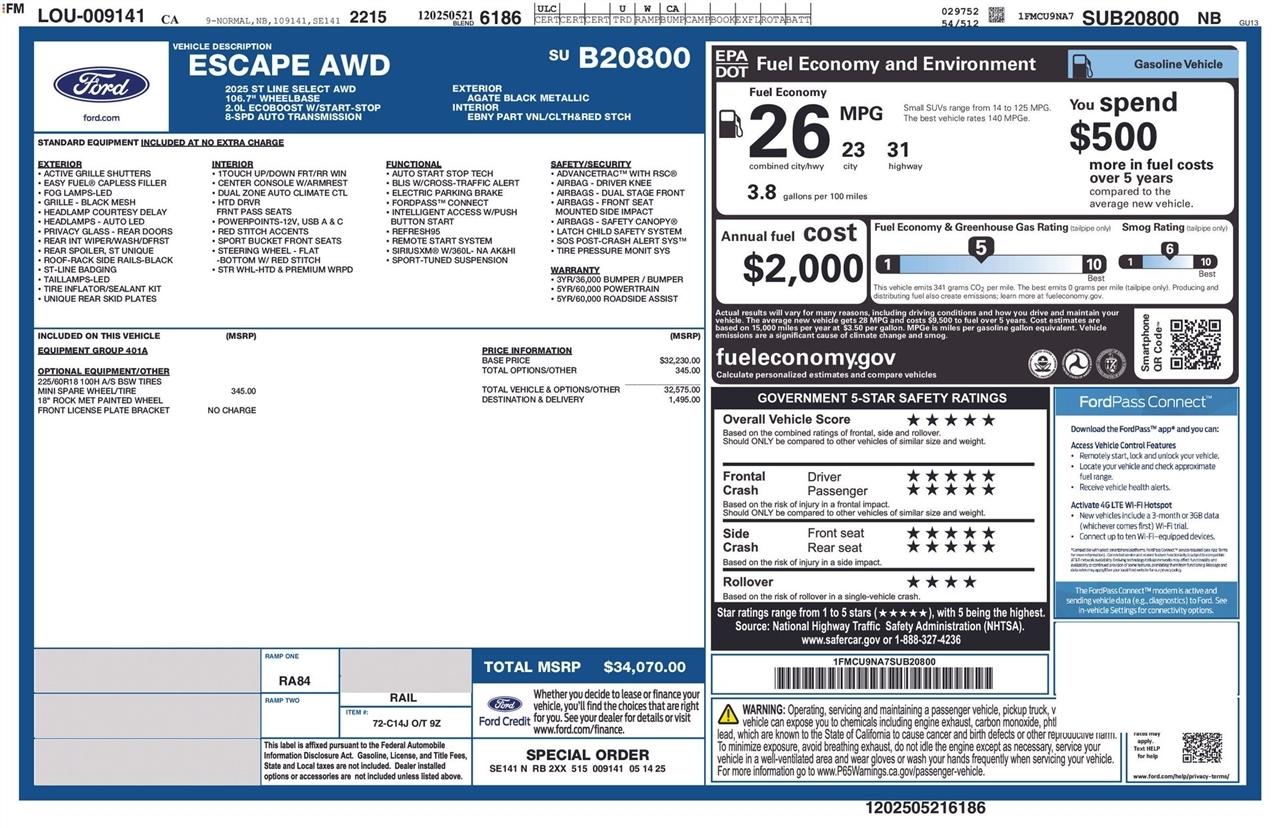 Ford Escape ST-Line Select AWD 2025