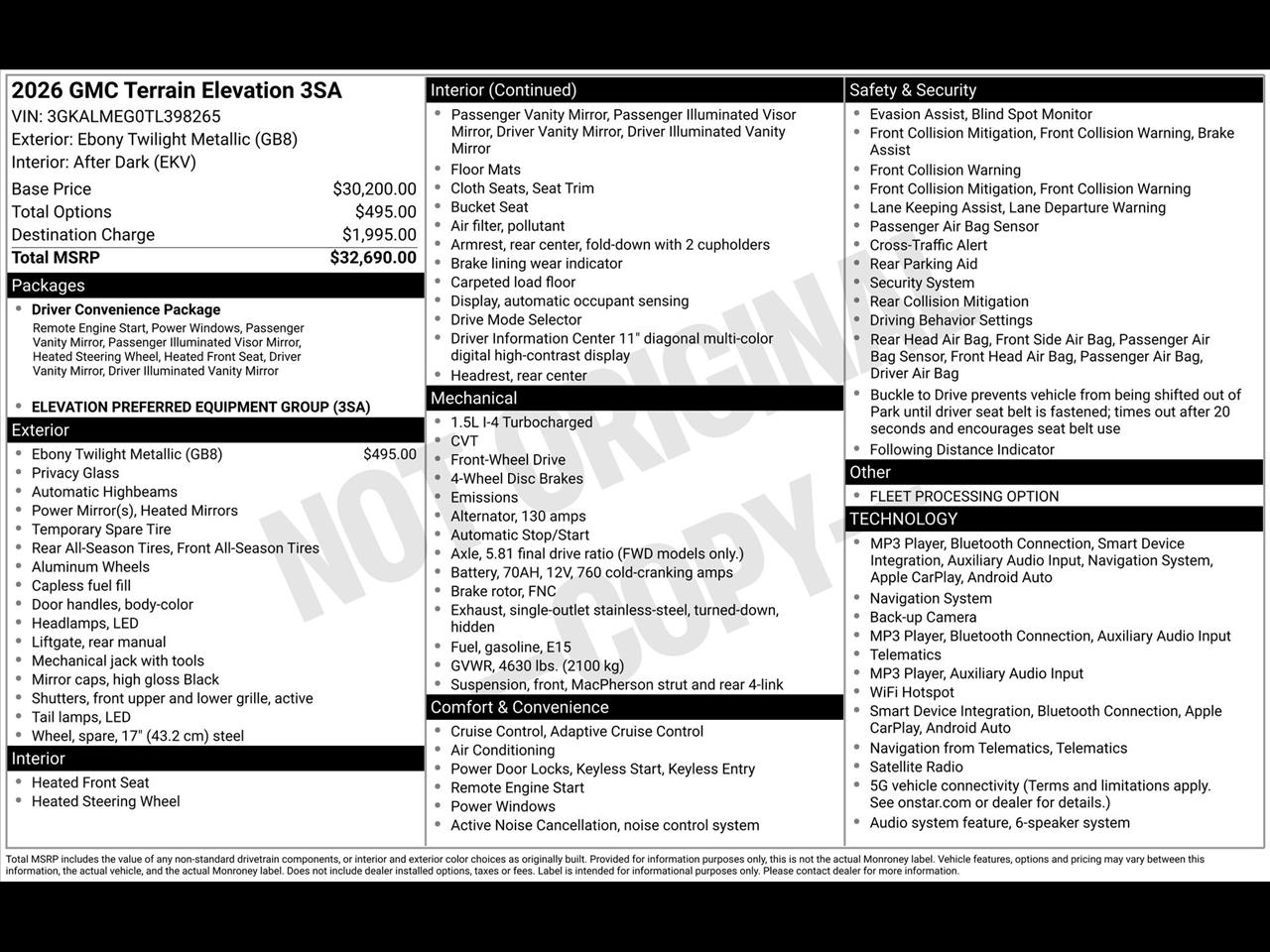 GMC Terrain Elevation 2026