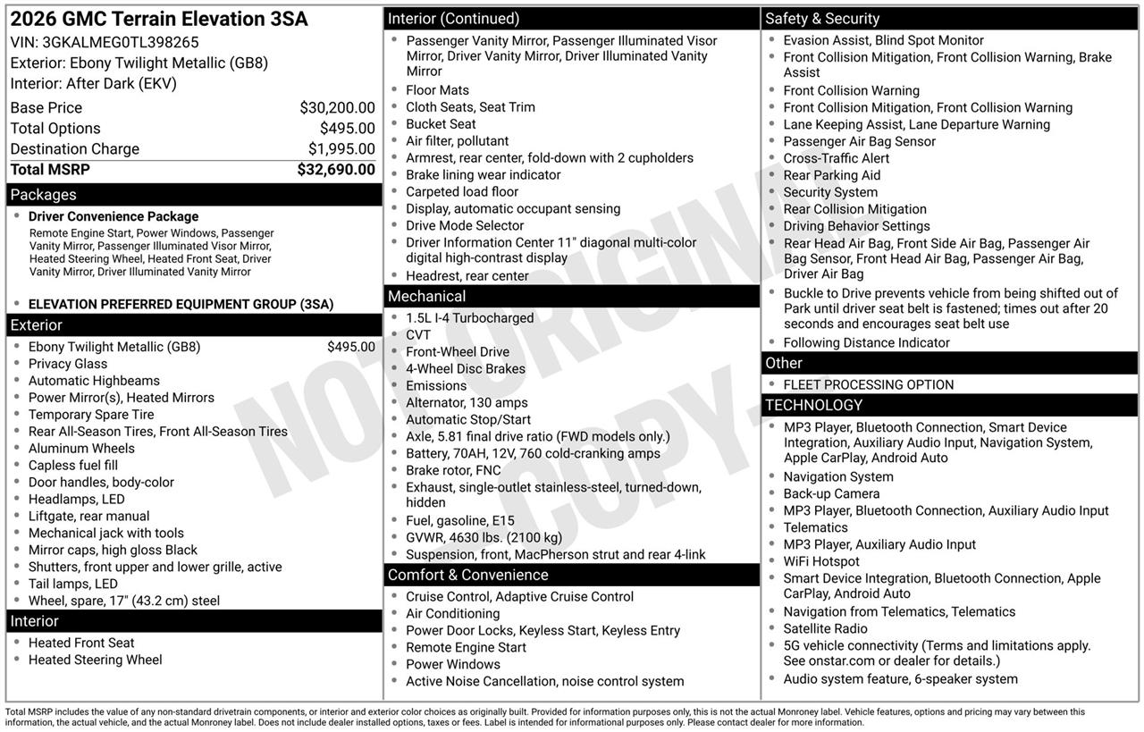 GMC Terrain Elevation 2026