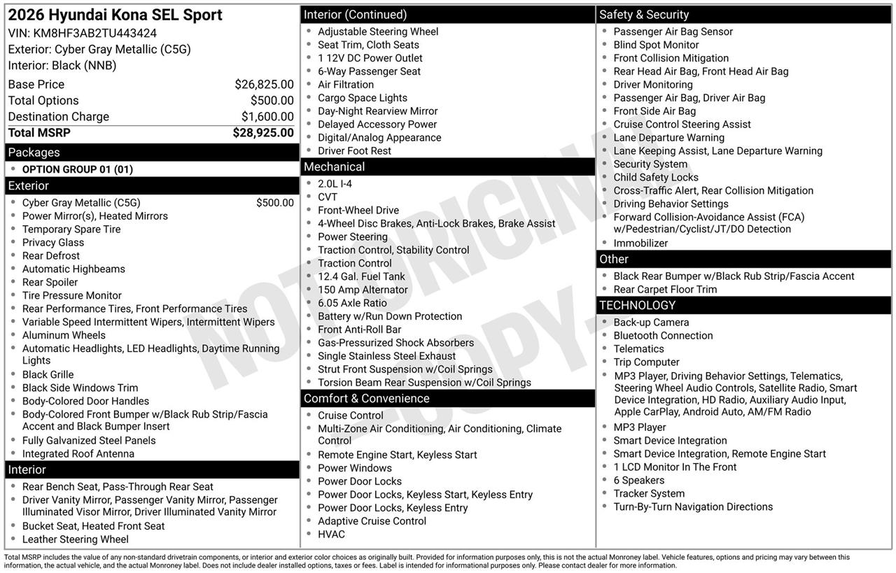 Hyundai Kona SEL Sport 2026