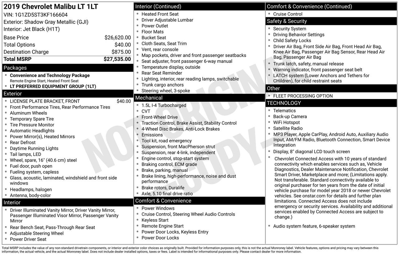 Chevrolet Malibu LT 2019
