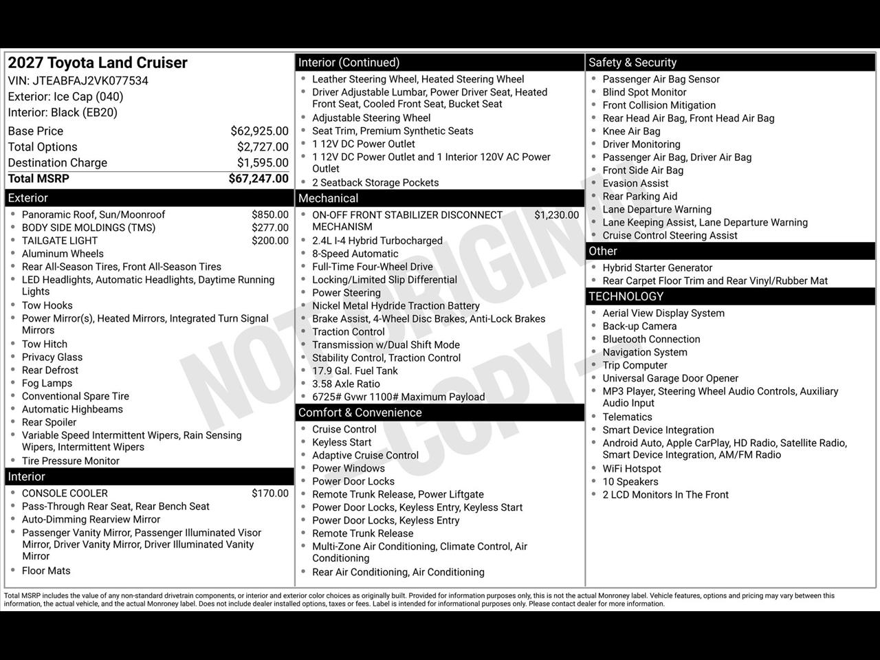 Toyota Land Cruiser Base 2027
