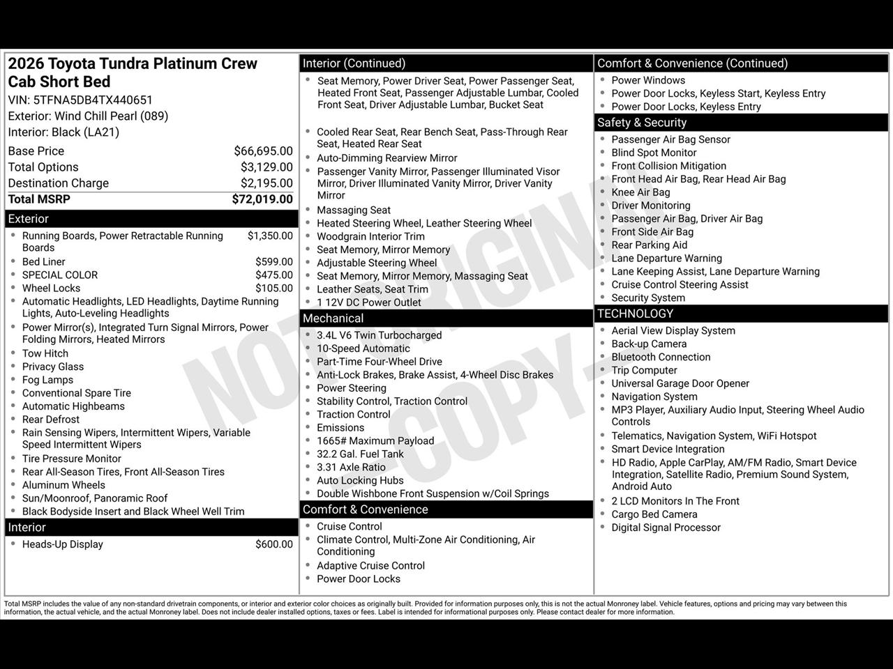 Toyota Tundra Platinum CrewMax 4WD 2026