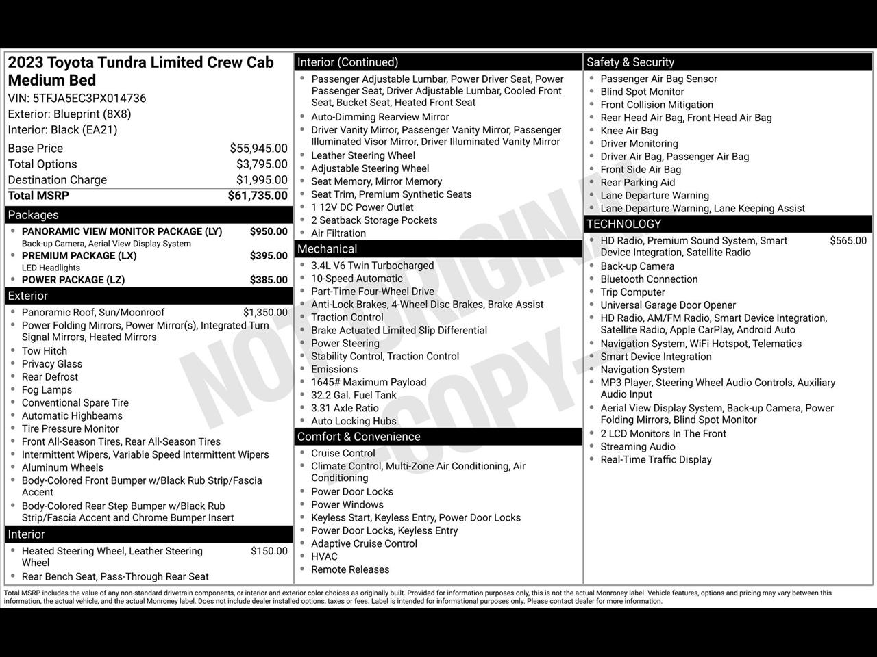 Toyota Tundra Limited CrewMax 4WD Long Bed 2023
