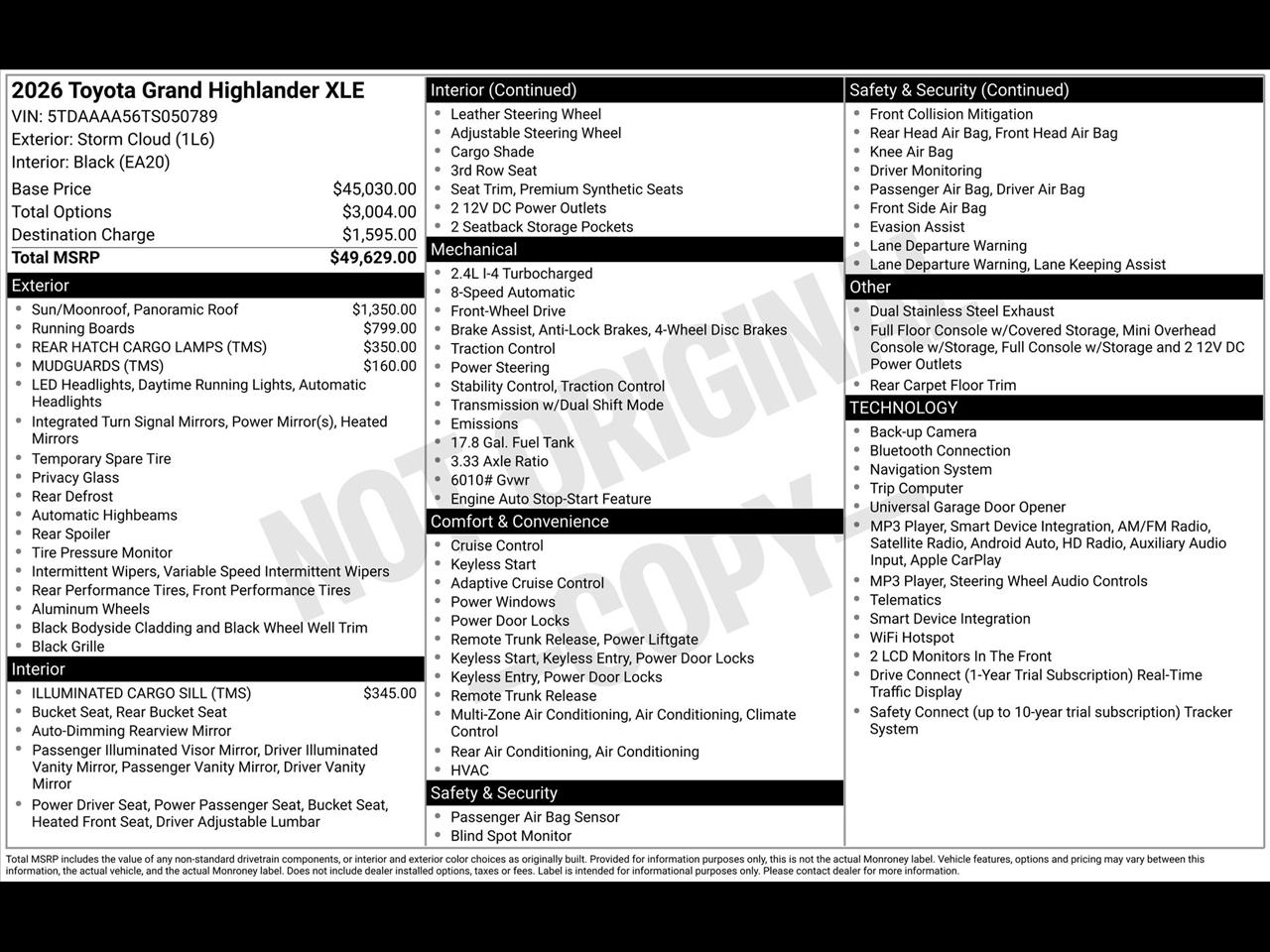 Toyota Grand Highlander XLE 2026