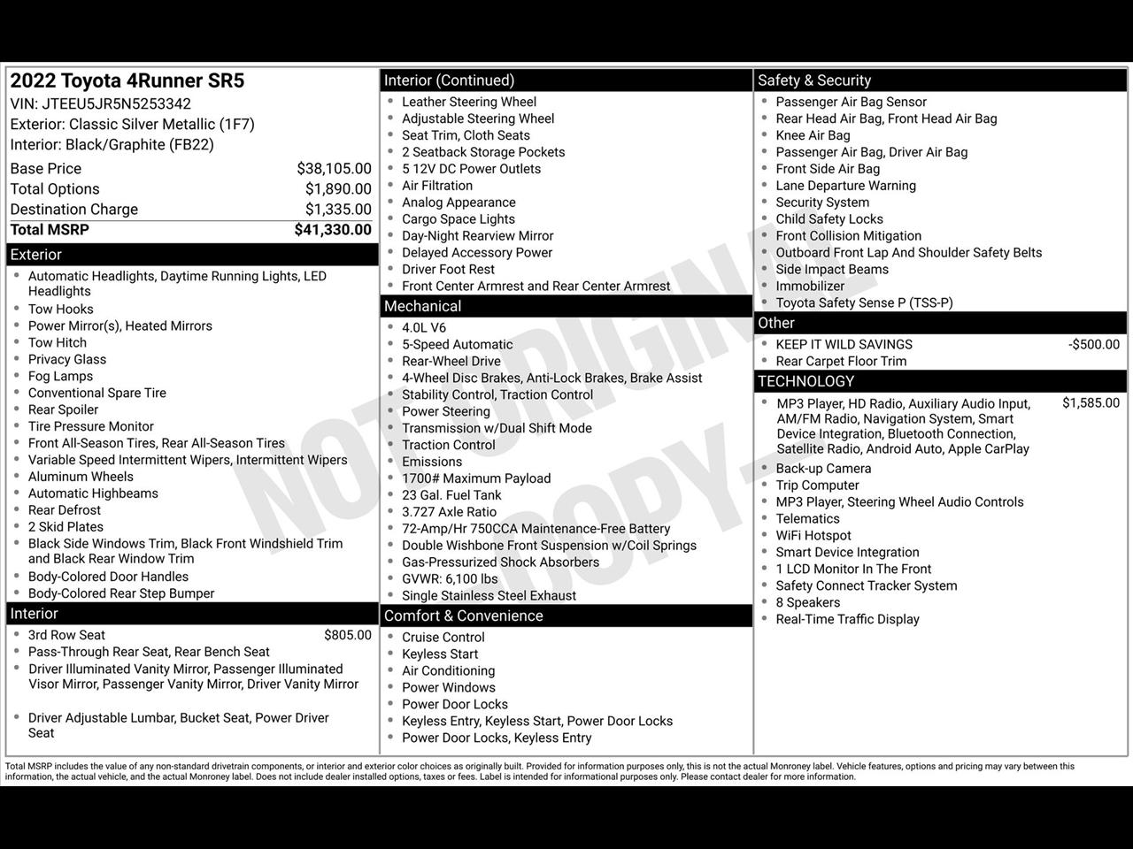 Toyota 4Runner SR5 2022