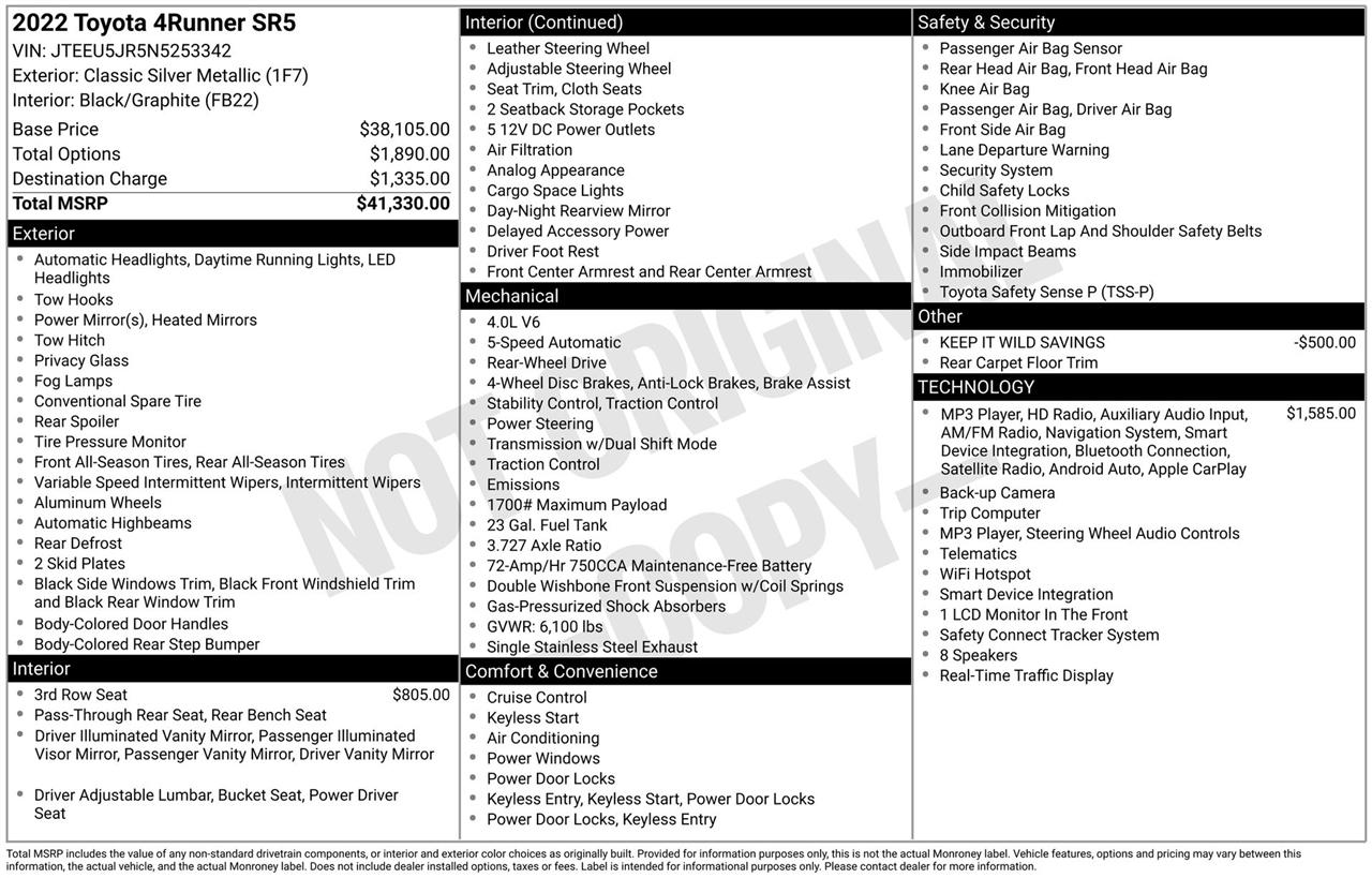 Toyota 4Runner SR5 2022