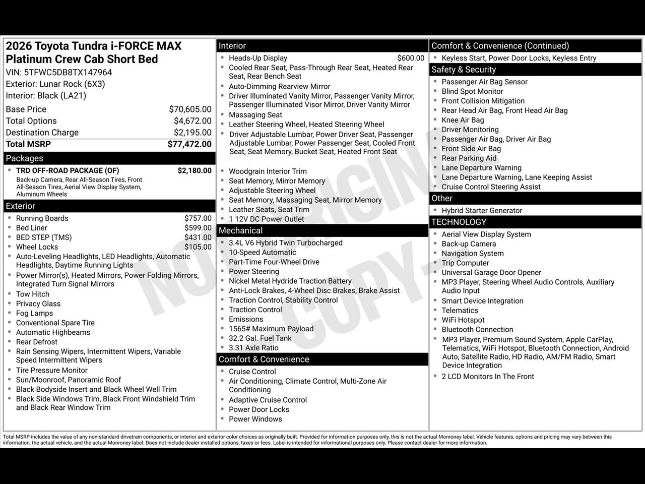 Toyota Tundra Limited CrewMax 4WD Hybrid 2026