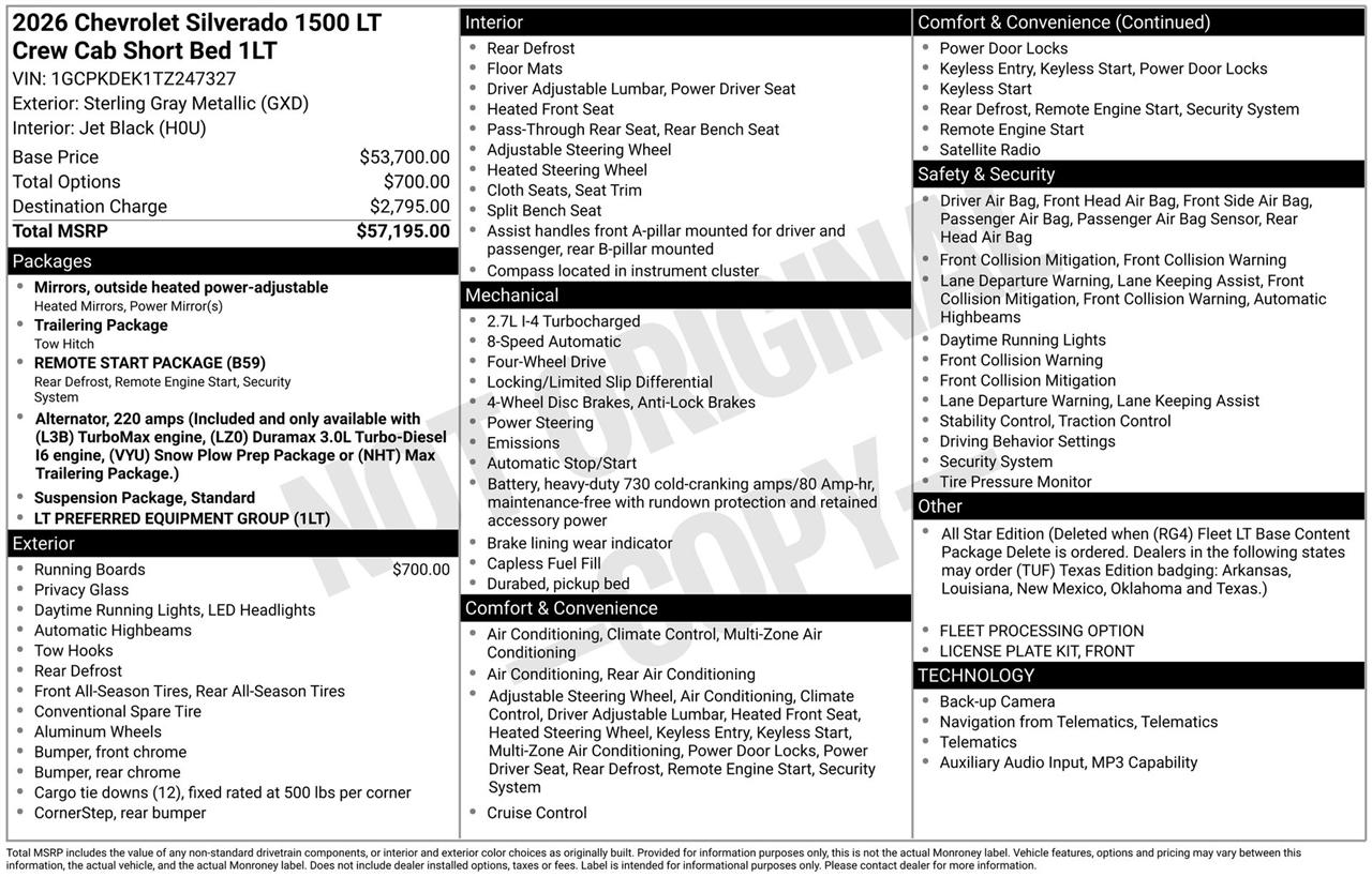 Chevrolet Silverado 1500 LT Crew Cab 4WD 2026