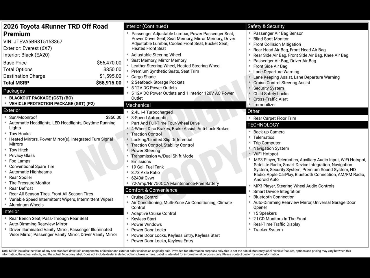 Toyota 4Runner TRD Sport 4WD 2026