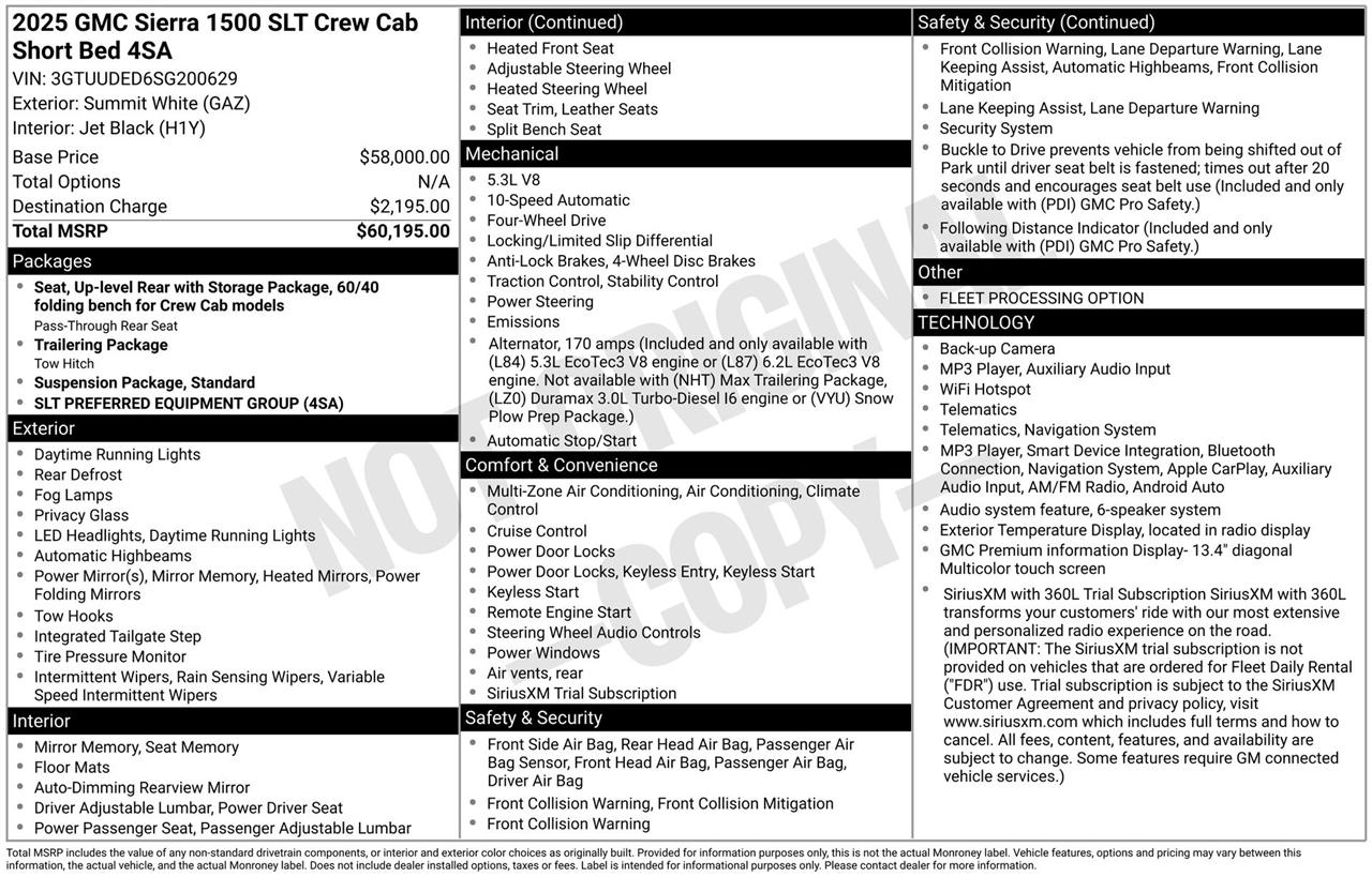 GMC Sierra 1500 SLT Crew Cab 4WD 2025