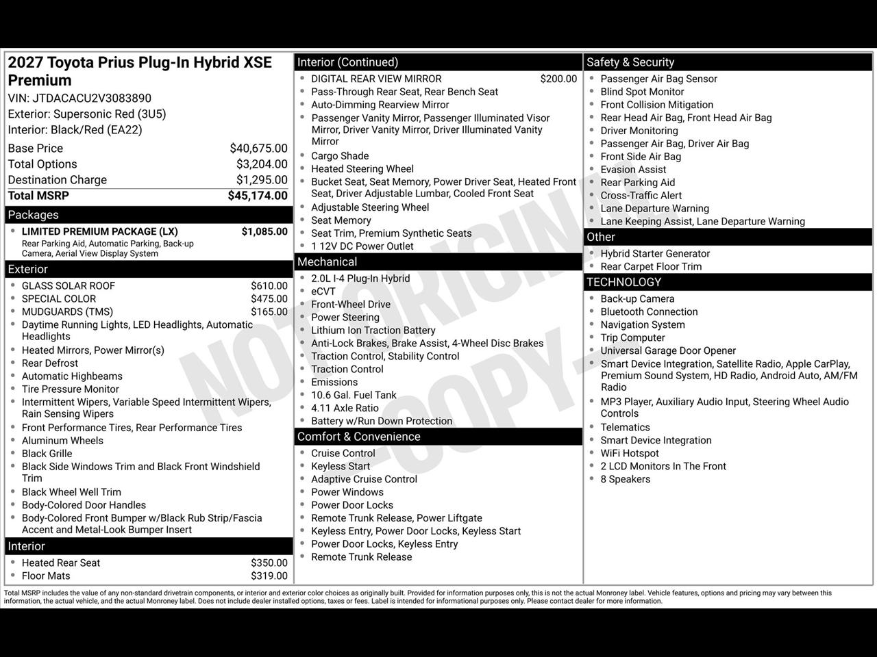 Toyota Prius Plug-In Hybrid XSE Premium 2027