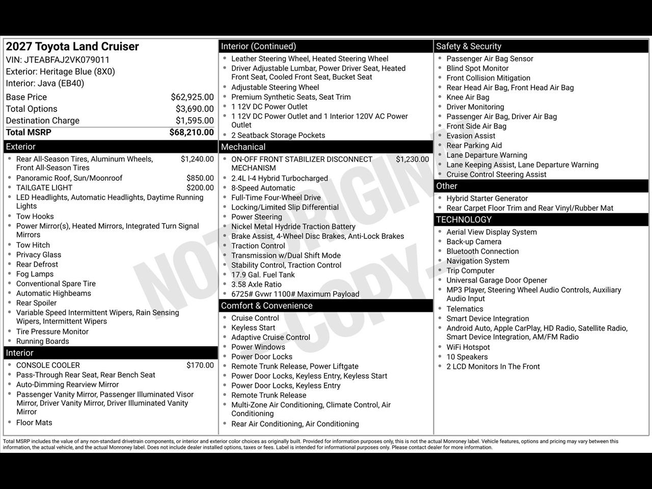 Toyota Land Cruiser Base 2027