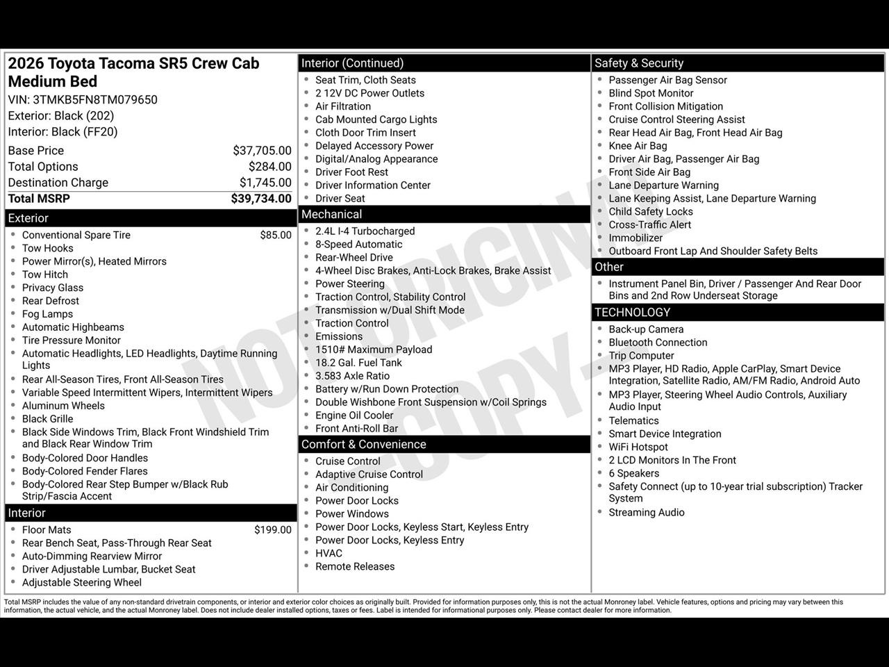 Toyota Tacoma TRD Sport Double Cab 2WD 2026