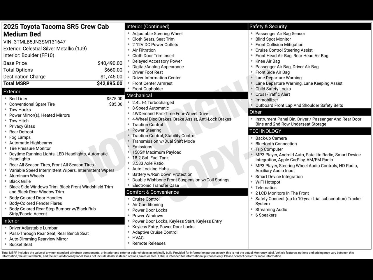 Toyota Tacoma TRD Sport Double Cab 4WD 2025
