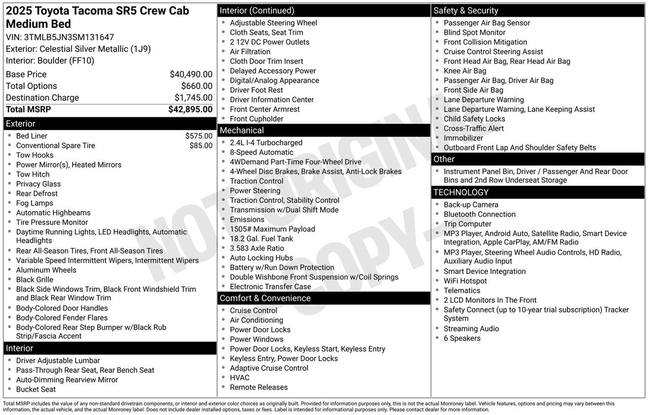 Toyota Tacoma TRD Sport Double Cab 4WD 2025