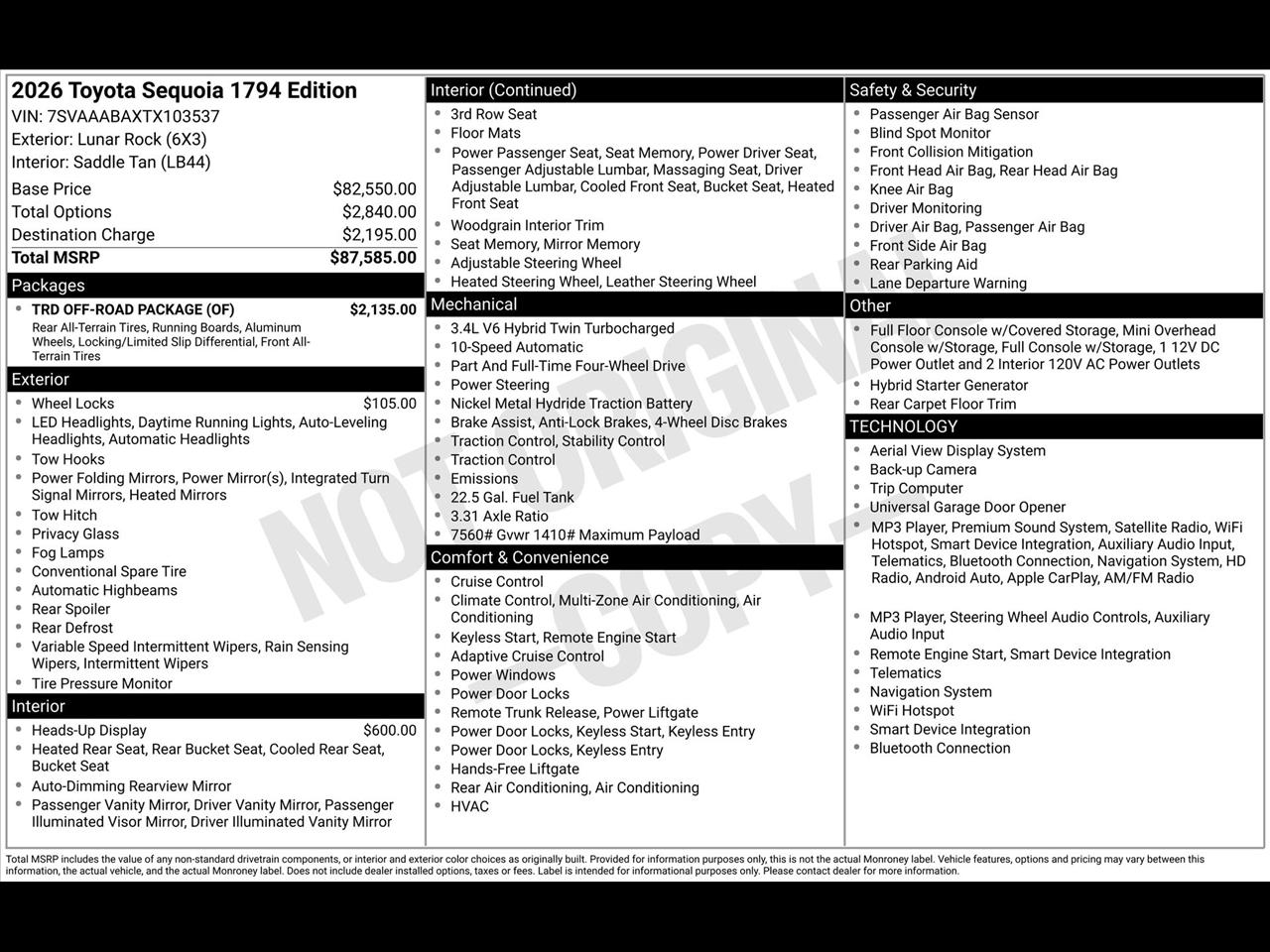 Toyota Sequoia TRD Pro 4WD 2026
