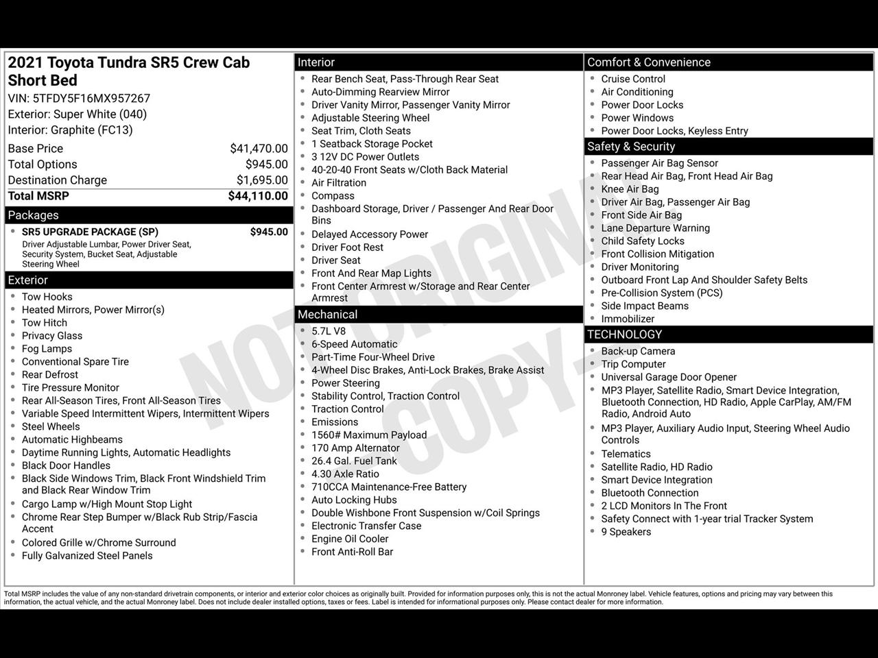 Toyota Tundra SR5 5.7L V8 CrewMax 4WD 2021