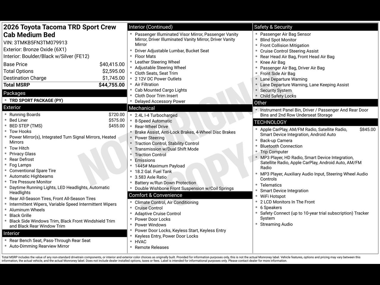 Toyota Tacoma TRD Sport Double Cab 2WD 2026