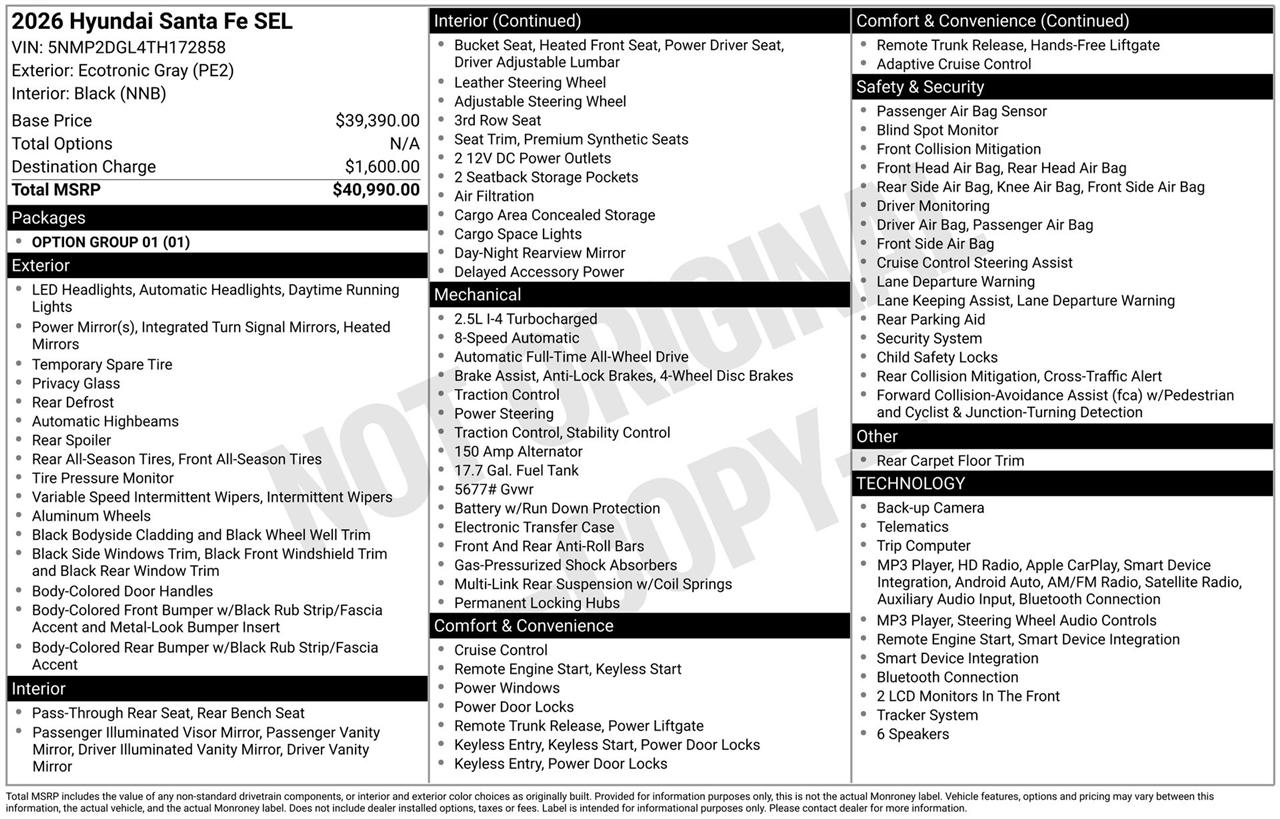 Hyundai Santa Fe SEL AWD 2026