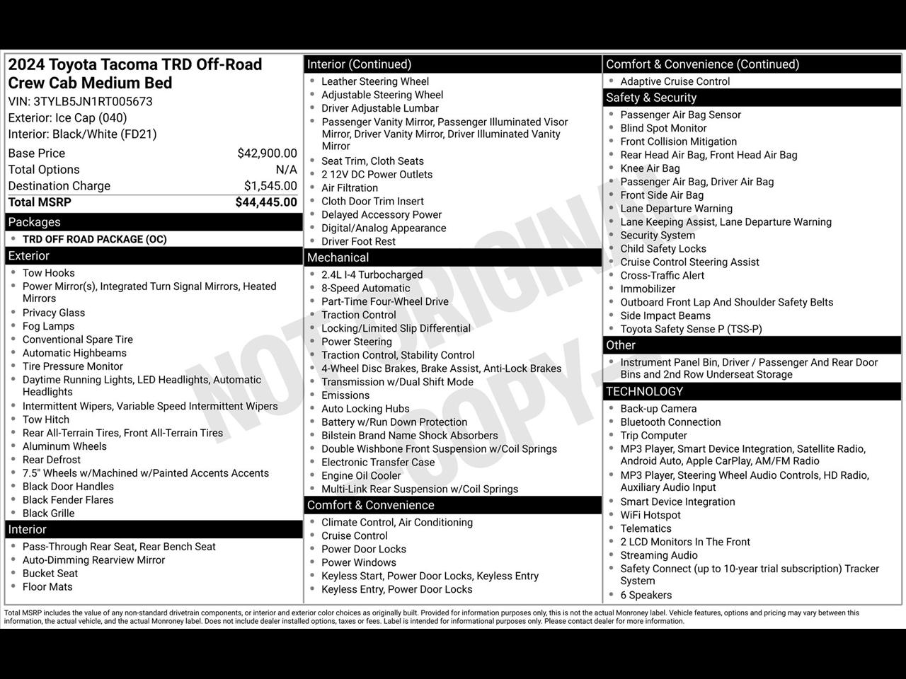 Toyota Tacoma TRD Sport Double Cab 4WD 2024